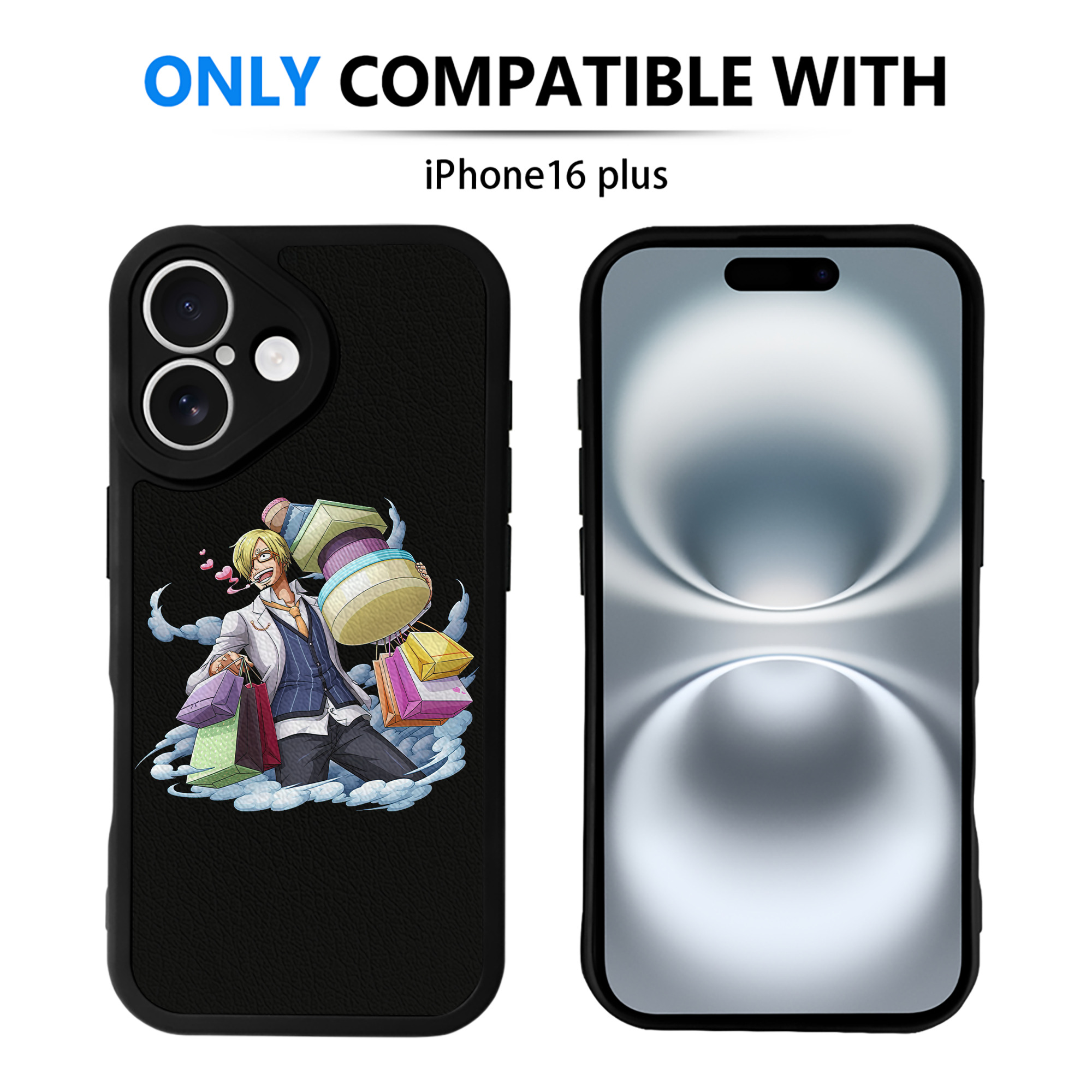 （画像用） ワンピース サンジ ONE PIECE Sanji 【iPhone 16シリーズ対応】シリコンスマホケース（レザー調） 材質：シリコン